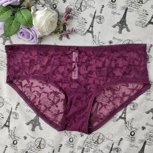 NWT VICTORIA'S SECRET Bow Flocked Hiphugger Panties